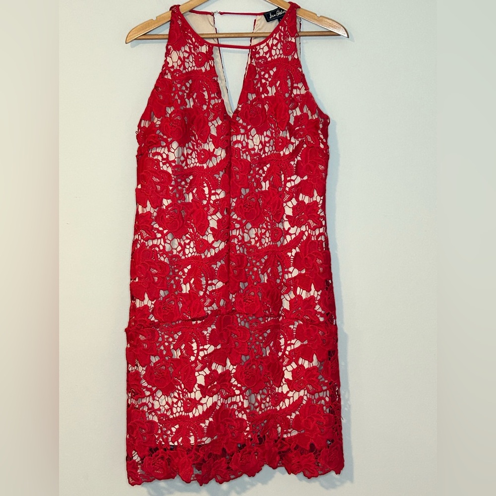 NWOT Sam Edelman Red Floral Lace Dress - Size 6